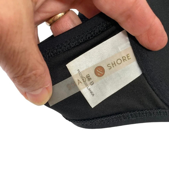 Shade & Shore Bikini Swim Top, 36B, Halter, Black w Studs Embroidery Underwire - Picture 8 of 10